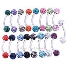 Promoción temporada Shamballa 316L acero bola Disco ceja Piercing diseños